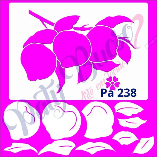 Pa 238 - Pêssego com Stencil - 21x29