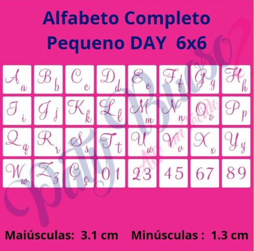 Alfabeto Completo Pequeno DAY  6x6