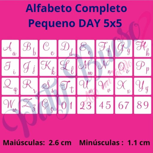 Alfabeto  Completo Pequeno DAY  5x5