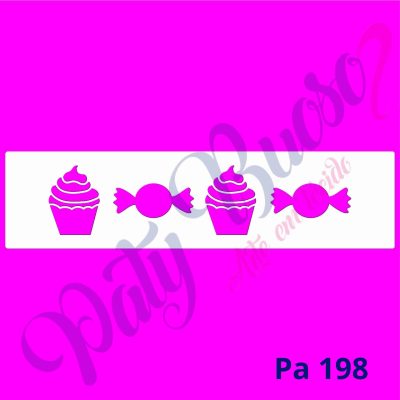 Pa 198 - Faixa Cupcake  e Balinhas 20x5