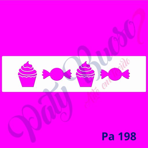 Pa 198 - Faixa Cupcake  e Balinhas 20x5