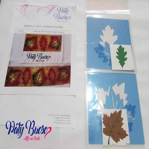 Kit 07-19 - Folhas de Outono - Projeto e Stencil