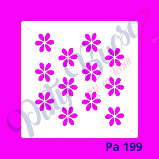 Pa 199 - Estampa de Margaridinhas - 14x14