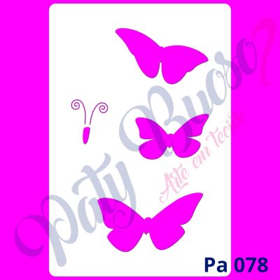 Pa 078  - Trio Borboletas (Pequeno) 8x12