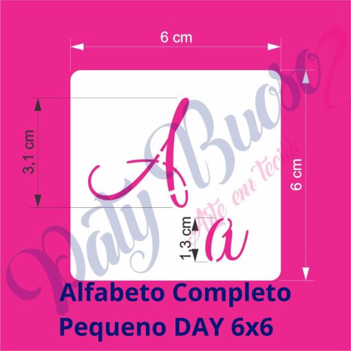 Alfabeto Completo Pequeno DAY  6x6 - Imagem 2