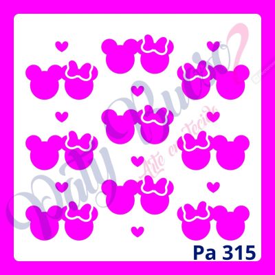 Pa 315 - Cabecinha Casal e mini corações - 20x20