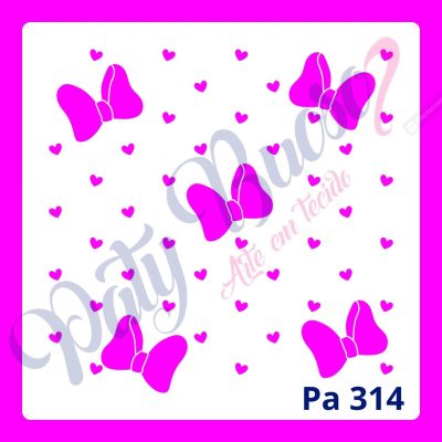 Pa 314 - Lacinhos e mini corações - 20x20