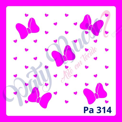 Pa 314 - Lacinhos e mini corações - 20x20