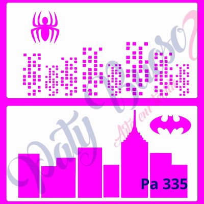 Pa 335 - Prédios, aranha, morcego - 12x24