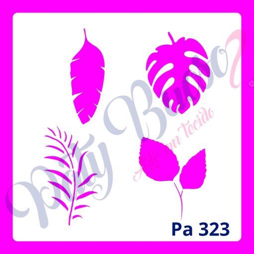 Pa 323 - Mini Folhas Diversas - 14x14