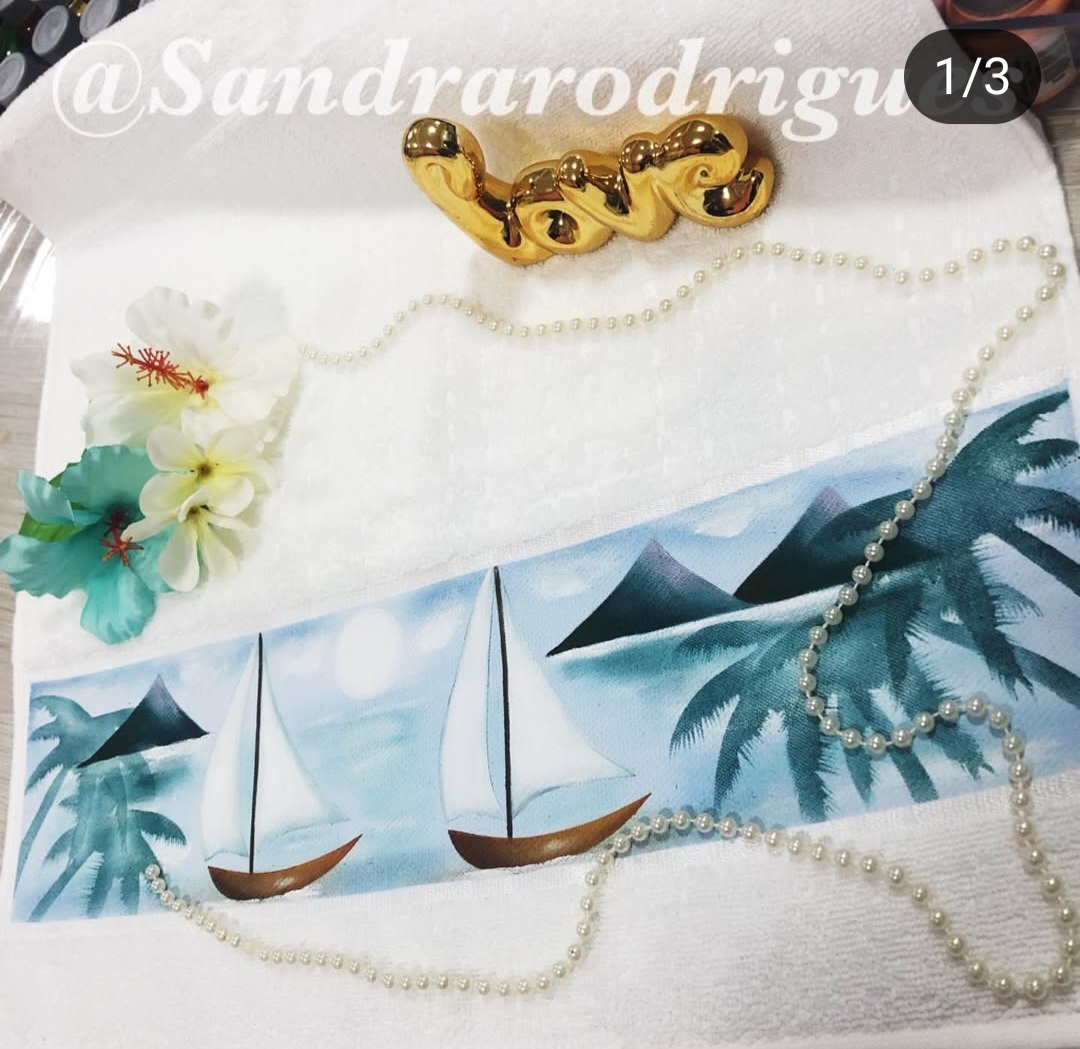 Pa 156 - Coqueiro para  Barrados em Toalhas - 14x14 - Imagem 3