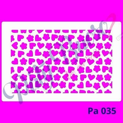 Pa 035 - Coraçõezinhos com Florzinhas - 18x12