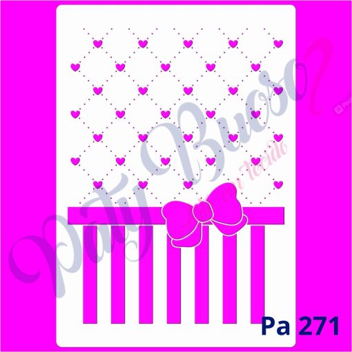 Pa 271- listras, laço e mini corações - 21x29