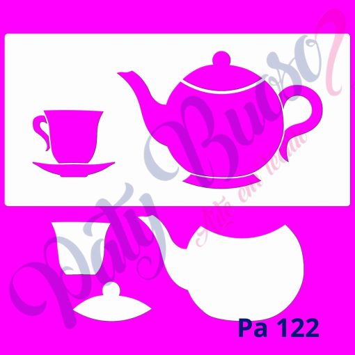 Pa 122 - Conjunto de Bule e Xícara - 14x28