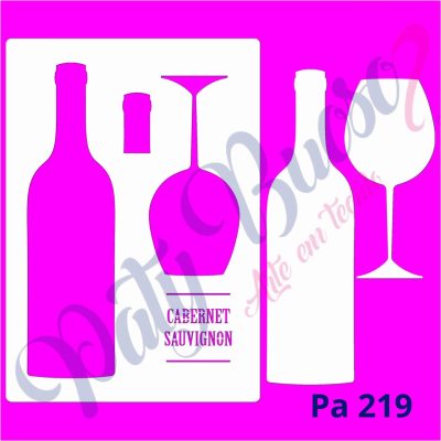 Pa 219 - Garrafa de Vinho e Taça - 21x29