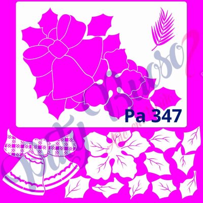 Pa 347 - Placa Projeto Arranjo de Sinos, Laço e Flor