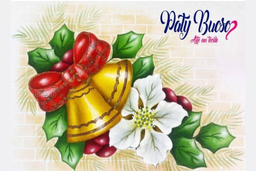 Pa 347 - Placa Projeto Arranjo de Sinos, Laço e Flor - Imagem 4