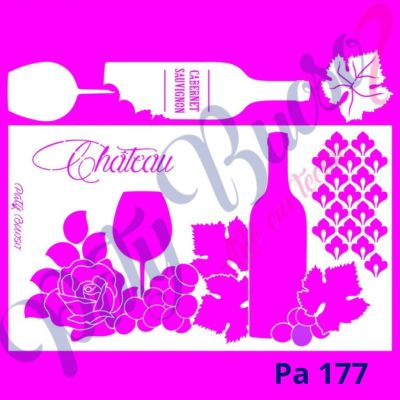 Pa 177 - Projeto de Arranjo com uvas e Rosa - 50x29