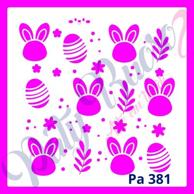 Pa 381 - Estampa de Coelhinhos e Ovinhos - 14x14