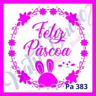 Pa 383 - Medalhão Feliz Páscoa - 20x20