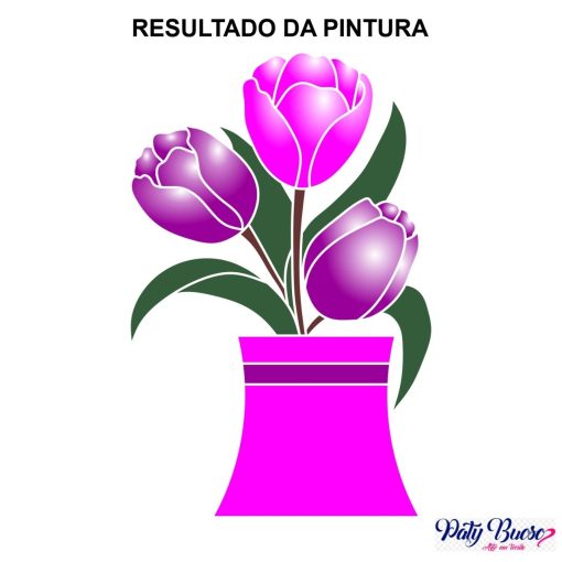 Pa 389 - Vaso com Tulipas - 21x29 - Imagem 2