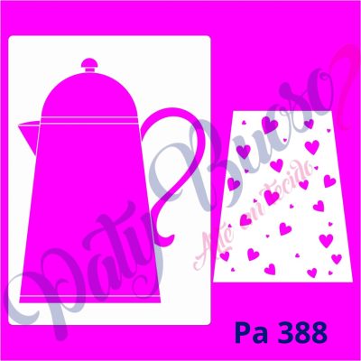 Pa 388 - Bule  Corações - 21x29