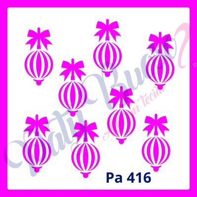 Pa 416 - Estampa Bolinhas de Natal - 14x14