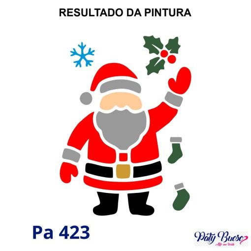 Pa 423 - Estampa Papai Noel - 12x8 - Imagem 2
