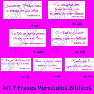 Kit 7 frases versículos bíblicos - 30x14