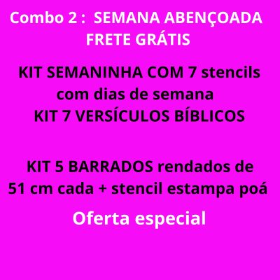 Combo 2- kit  Semaninha + kit 7 Versículos +  kit 5 Barrados
