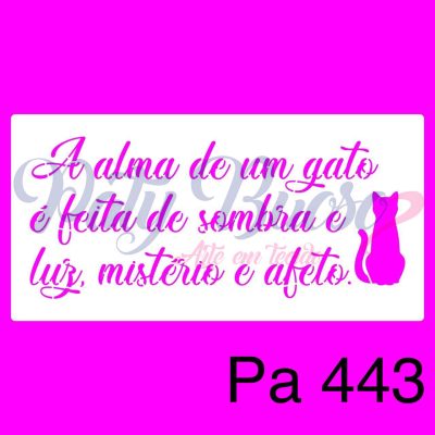 PA 443 - FRASE PARA GATO PET - 24X12